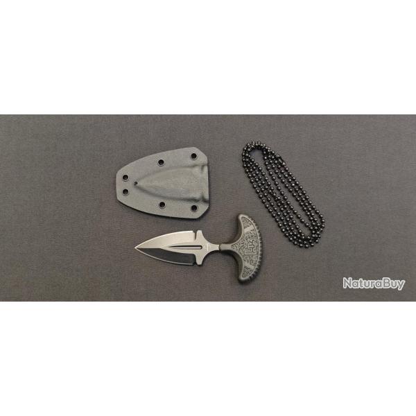 Heckler & Koch FX02 - Poignard Push Dagger D2 Noir avec �tui Kydex - 06HK001