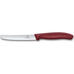 Victorinox Swiss Classic Harvest Cherry - Couteau &agrave; tomates dent&eacute; 11 cm - manche bordeaux - 6.7831.E