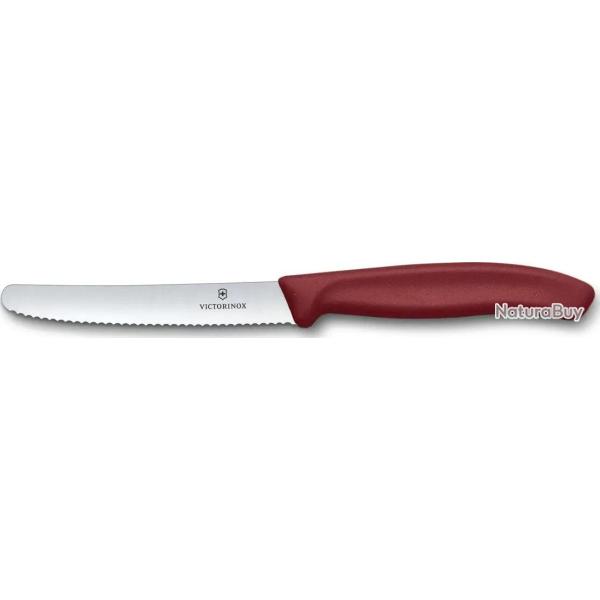 Victorinox Swiss Classic Harvest Cherry - Couteau � tomates dent� 11 cm - manche bordeaux - 6.7831.E