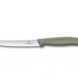 Victorinox Swiss Classic Salty Grey 6.7833.E416 - Couteau &agrave; tomates lame dent&eacute; 11 cm - manche gris