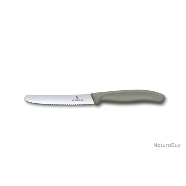 Victorinox Swiss Classic Salty Grey 6.7833.E416 - Couteau � tomates lame dent� 11 cm - manche gris
