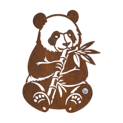 Silhouette de panda en m&eacute;tal, petit format &agrave; fixer sur un support, fabriqu&eacute;e en France