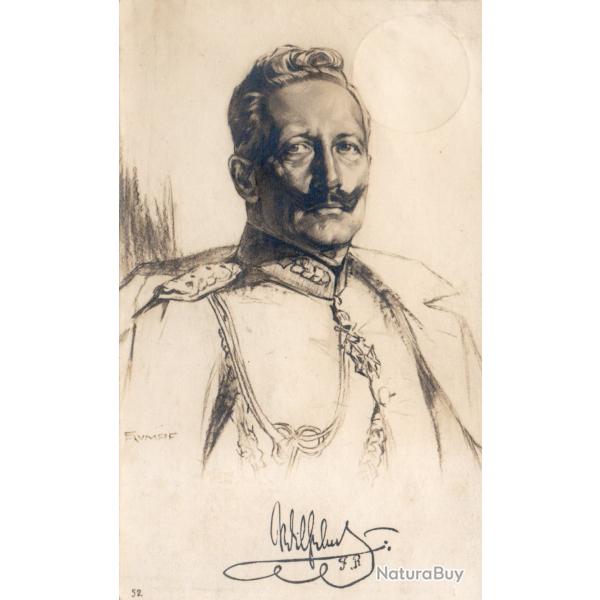 Carte postale vintage avec portrait de l'empereur Guillaume II - N�8875
