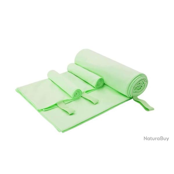 Serviettes sport polyester polyamide vert 200x100 cm s�chage rapide lot 3
