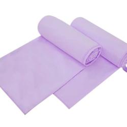 Serviettes sport polyester polyamide violet 100x200 cm absorbantes s&eacute;chage rapide lot 2