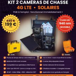 Op&eacute;K ! Kit 2 cam&eacute;ras 4G + 2X solaires + Cartes + valise Pro B&W - TOUT inclus - pr&ecirc;t &agrave; l'emploi !!