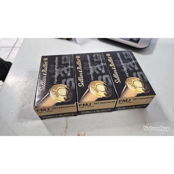3 BO�TES 357 MAG FMJ 158GR