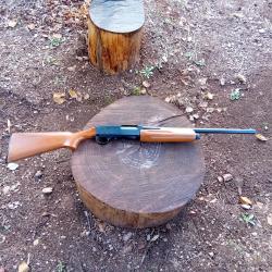 RARE Fusil a Pompe Manufrance Rapid en 12/70 Police Nationale ann&eacute;e 80 canon de 51cts ray&eacute; droit