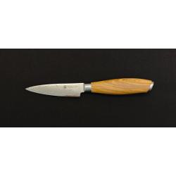 Hakami Tsubaki HATSU1 - Couteau d'Office Damas 67 Couches - Manche Olivier