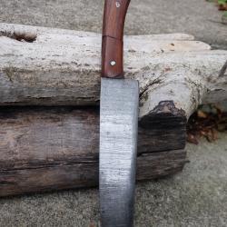 Couteau De Cuisine Santoku Lame Acier Damas 256 Couches Manche 2 Bois Fab Artisanale