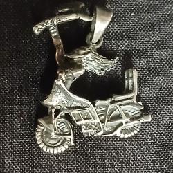 pendentif vintage Harley Davidson en argent sterling 925  hache