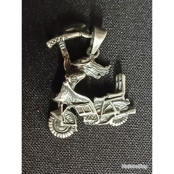 pendentif vintage Harley Davidson en argent sterling 925  hache