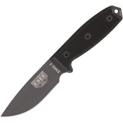 Couteau Fixe ESEE Model 3 Tactical Lame Acier 1095 Manche Micarta Noir &Eacute;tui Plastique Made In USA