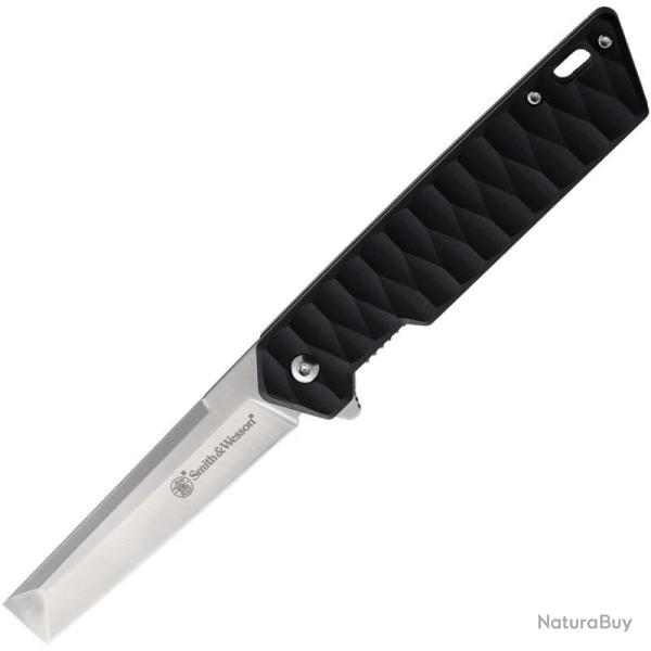 Couteau Smith & Wesson 24/7 Cleaver Lame Acier 8Cr13MoV Manche G10 Noir Linerlock A/O SW1193142