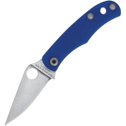Couteau Pliant Spyderco Bug Lame Acier 12C27 Manche G10 Bleu Slip Joint SC133GBLP