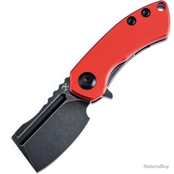 Couteau Pliant Kansept Knives Mini Korvid Lame Acier 154CM Manche Aluminium Rouge Linerlock KT3030P3