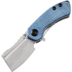 Couteau Pliant Kansept Knives Mini Korvid Lame Acier 154CM Manche Micarta Bleu Linerlock KT3030M1
