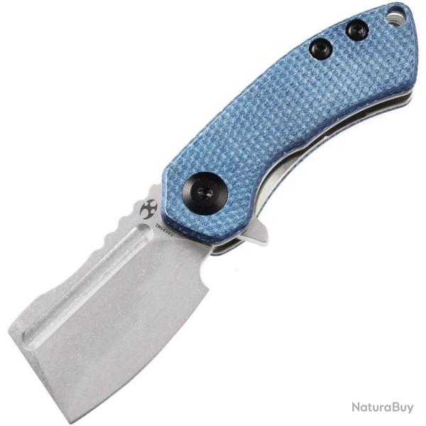 Couteau Pliant Kansept Knives Mini Korvid Lame Acier 154CM Manche Micarta Bleu Linerlock KT3030M1
