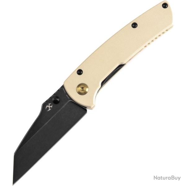 Couteau Pliant Kansept Knives Main Street Lame Acier 154CM Manche G10 Blanc Linerlock KT1015E3