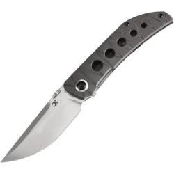 Couteau Kansept Knives Tarkin Lame Acier CPM-20CV Manche Titane Flamm&eacute; Tigr&eacute; Framelock K1078A6