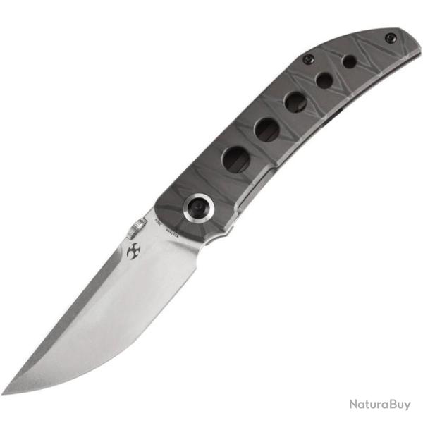Couteau Kansept Knives Tarkin Lame Acier CPM-20CV Manche Titane Flamm� Tigr� Framelock K1078A6