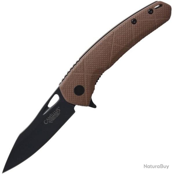 Couteau Pliant Camillus Blaze Lame Acier D2 Manche G10 Coyote Linerlock CM19808