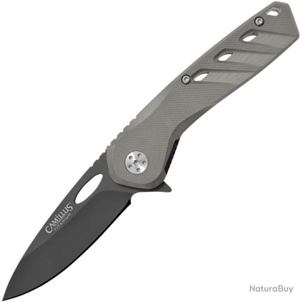 Couteau Pliant Camillus Slot Lame Acier AUS-8 Manche Nylon Gris Linerlock CM19802