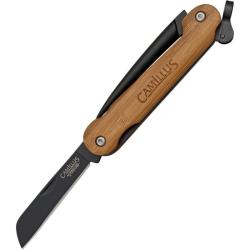 Couteau Pliant Camillus Marlin Spike Lame Acier AUS-8 Manche Bambou Naturel Linerlock CM18589