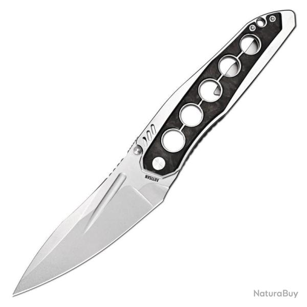 Couteau Artisan Cutlery Sudden Lame Acier S35VN Manche Fibre de Carbone Noir Linerlock ATZ1890GCF