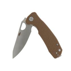 Couteau Honey Badger Knives Leaf Medium Lame Acier 8Cr13MoV Manche FRN Tan Liner Lock HB1299