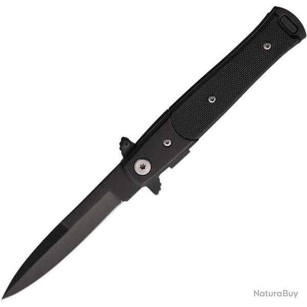 Couteau Pliant S-TEC Stiletto T27108BK-2 Lame Acier Inox Manche G10 Noir Linerlock STT27108BK2