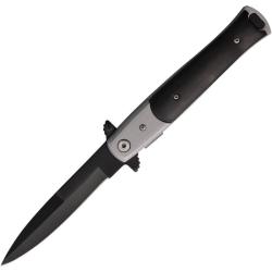 Couteau Pliant S-TEC Stiletto T27107-7 Lame Acier Inox Manche Bois Noir Linerlock STT271077