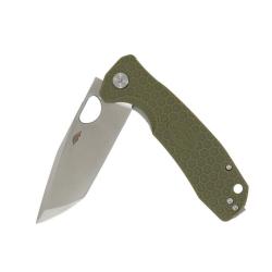 Couteau Honey Badger Knives Tanto Large Lame Acier 8Cr13MoV Manche FRN Vert Liner Lock HB1323