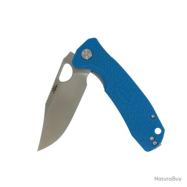 Couteau Honey Badger Knives Clip Point Small Lame Acier 8Cr13MoV Manche FRN Bleu Liner Lock HB4078