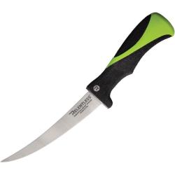 Couteau Relentless Fillet Curved Lame Titane Manche GRN Noir et Vert &Eacute;tui Cuir Made In USA RKN7TCRVF
