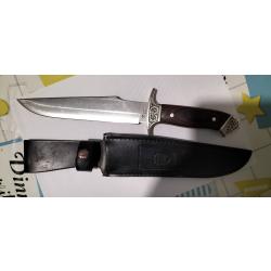 ANCIEN COUTEAU OU POIGNARD DE CHASSE BOWIE J.C. CROWNING - ALBACETE ESPAGNE -LONG 31 CM