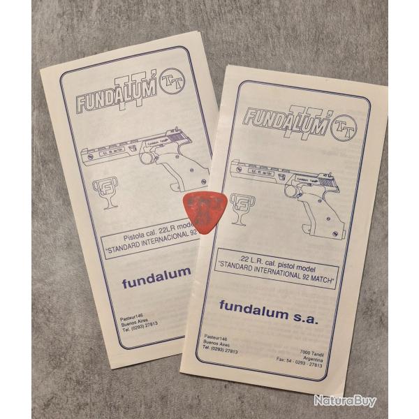 2 notices d origine pour pistolet Fundalum