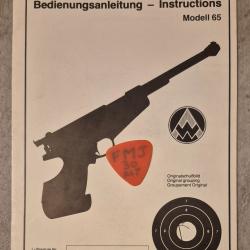 Notice pour pistolet FEINWERKBAU 65