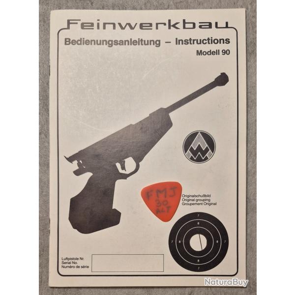 Notice pour pistolet FEINWERKBAU 90