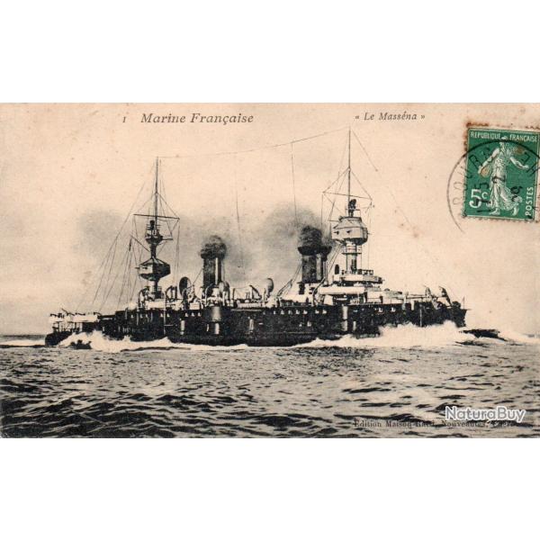 Carte postale ancienne Marine Fran�aise cuirass� Le Mass�na - N�8881