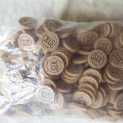 Lot de 100 rondelles li&egrave;ge num&eacute;rot&eacute;es 2 faces en calibre 12 , n&deg;six.