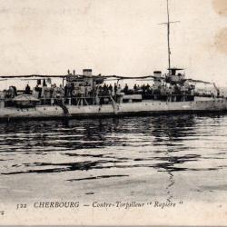 Carte postale ancienne - Cherbourg - Contre-torpilleur Rapi&egrave;re - N&deg;8884