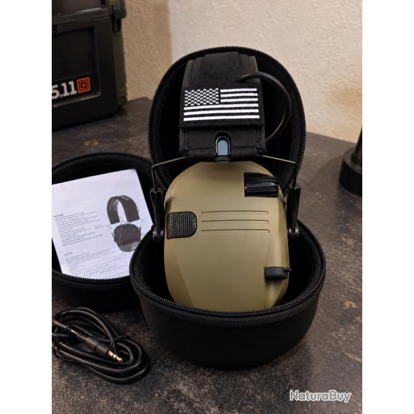 casque �lectronique green avec housse rigide