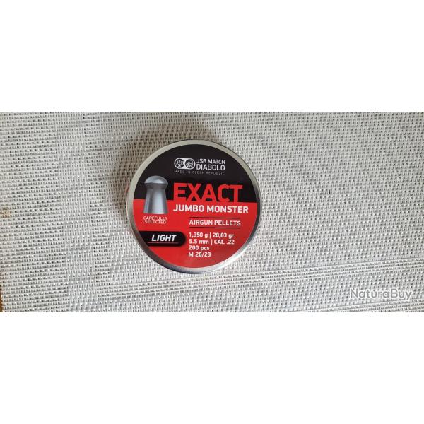 Plombs jsb exact jumbo monster light cal 5,5mm