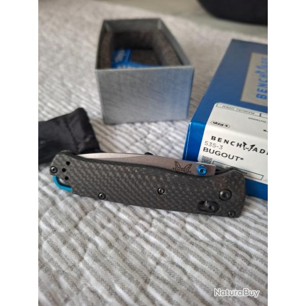 Couteau Benchmade Bugout 535-3 fibre de carbone et acier S90V �tat neuf