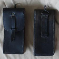 Pochette en cuir noir Arm&eacute;e fran&ccedil;aise