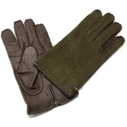 Gants Arm&eacute;e cuir dessus jersey/laine MT