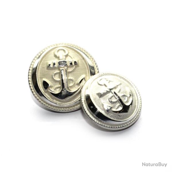 Bouton blanc Marine Nationale (original) 20 mm