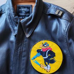 INSIGNE EN TISSU DE GRANDE DIMENSION DU 47TH BOMBER SQUADRON POUR VESTE  EN CUIR .