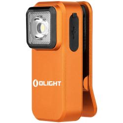 Lampe Torche Clip Rechargeable Olight Oclip Orange 300 Lumens Lumieres Blanche et Rouge Magnetique
